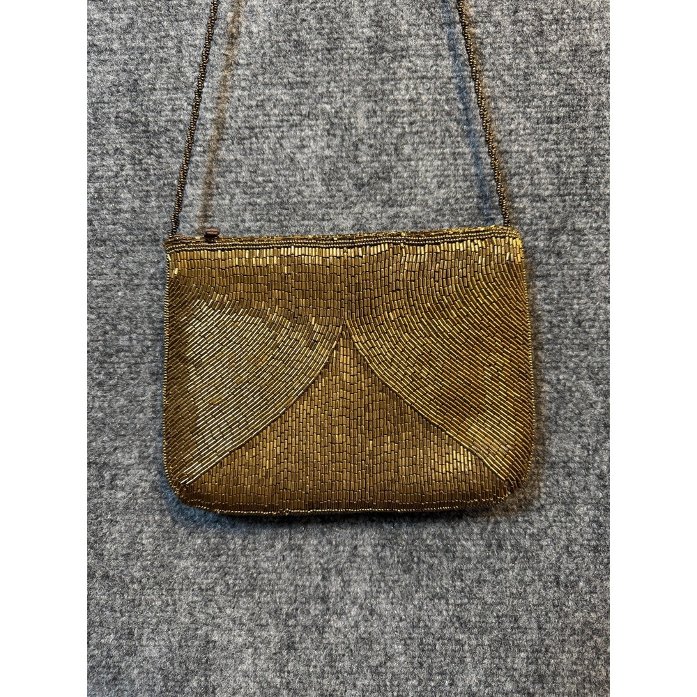 Elegant Lady Priscilla VGT Gold Beaded (Both Sides) Envelope Clutch Evening Bag - Picture 2 of 11